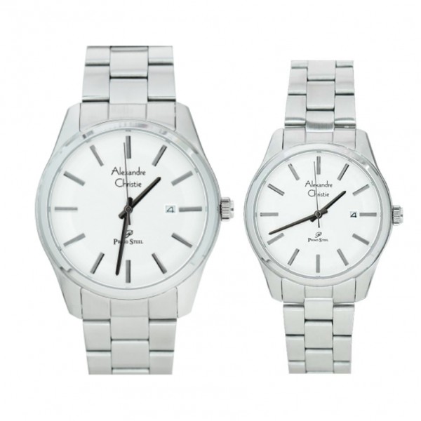 Alexandre Christie AC 1027 Silver White Couple